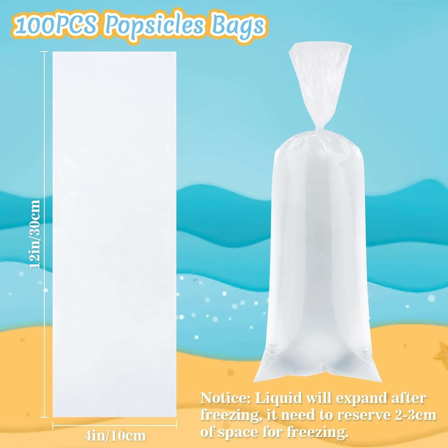new 100 Ice Candy Plastic Bags - 4x12 Bolsas para bolis de hielo One Size, Clear 07FC0E-D4 - KOEEK