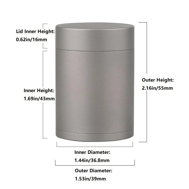 Titanium Waterproof Pill Case Container Holder Jewelry Tea Storage Can Box EDC 07FC0E-D4 - KOEEK