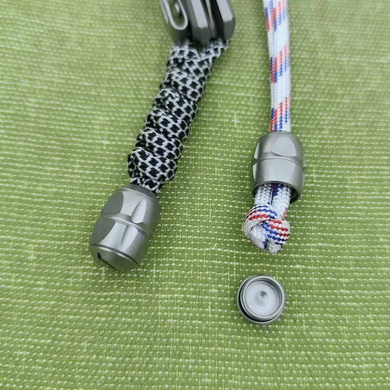 EDC Titanium Alloy Removable Knife Lanyard Bead Parachute Pendant DIY Keychain 07FC0E-D4 - KOEEK