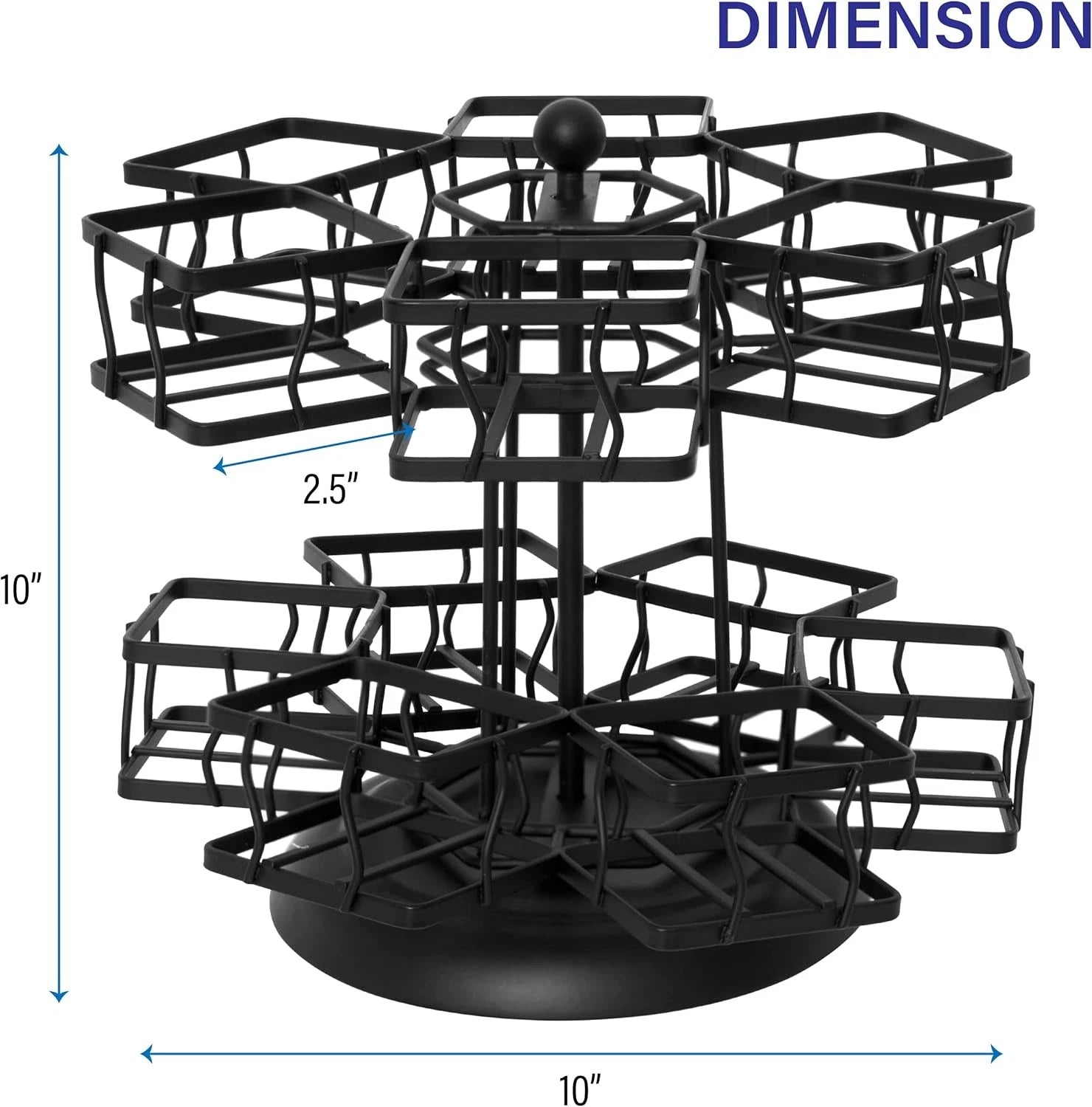 Tea bag storage rack - Rotating carousel stand with 12 compartments 07FC0E-D4 - KOEEK