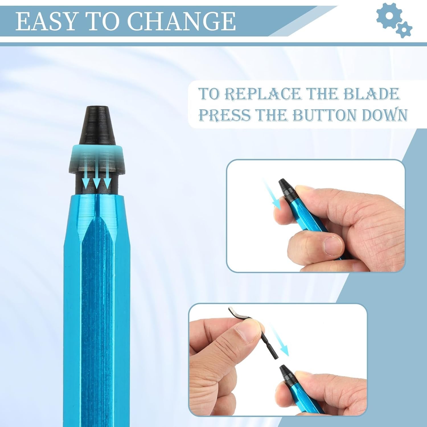 new Deburring Tool with 12 High Speed Steel Blades, 3D Blue
