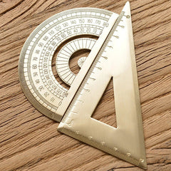 Brass Triangle Ruler Protractor Construction Site Drawing Student Stationery 07FC0E-D4 - KOEEK