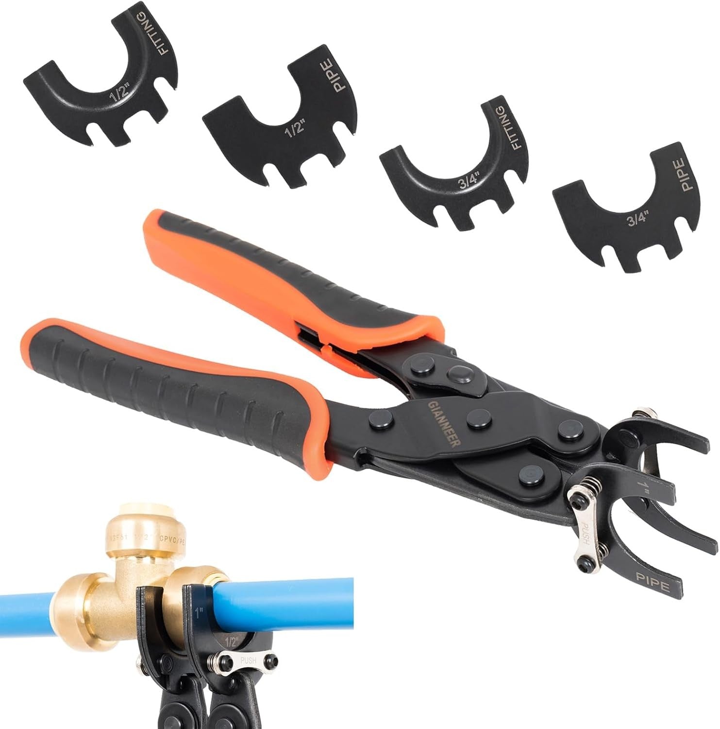 new Push to Connect Removal Tool Disconnect 1/2”, 3/4”, 1”, Orange and Black 07FC0E-D4 - KOEEK