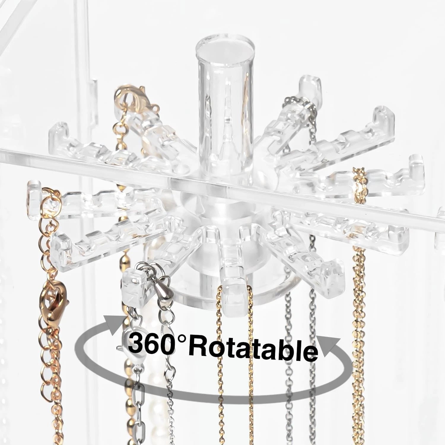 Necklace holder, acrylic jewelry storage box, equipped with 24 hooks 07FC0E-D4 - KOEEK