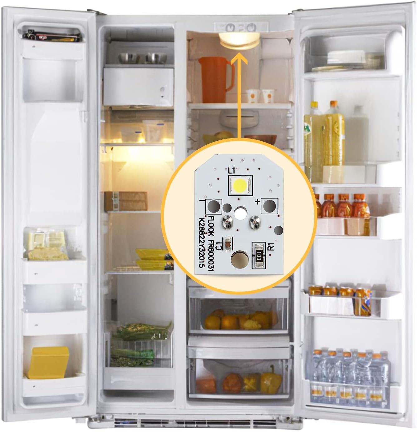 new WR55X11132 GE Led Refrigerator Light Bulb, LED Compatible... 07FC0E-D4 - KOEEK