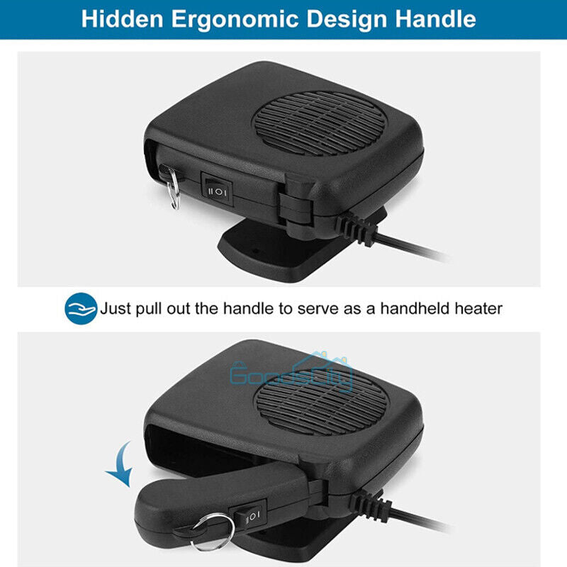 ny 200W Bilvarmer Bærbar Elektrisk Varmevifte Defogger Defroster Demister