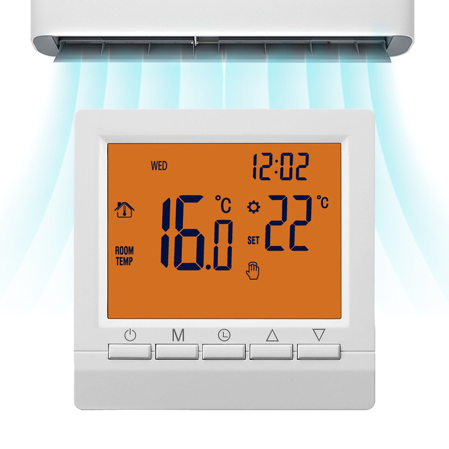 new Thermostat For House Wall-Mounted Smart LCD Screen Battery Powered Thermostat koeek - KOEEK