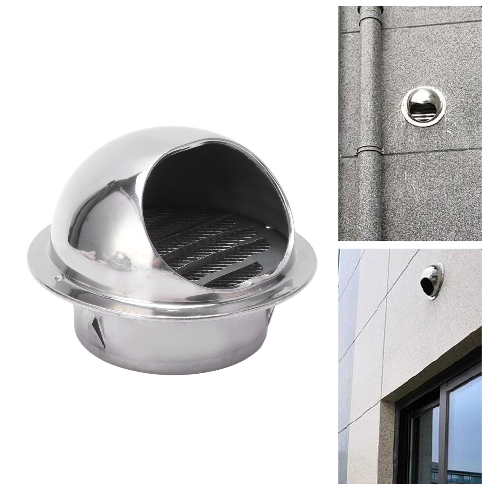 new 4in Stainless Steel Vent Hood Exterior Wind Cover Vent Cover Outlet Accessory koeek - KOEEK