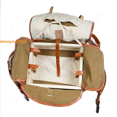 World War II Chinese KMT German Military Bag Field Linen Replica Backpack Pack 07FC0E-D4 - KOEEK