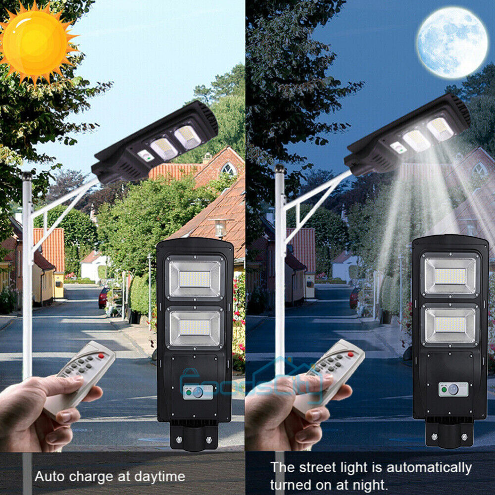 ny 75000000LM Kommerciel Solar Street Floodlight Udendørs Dusk To Dawn Timing Lampe