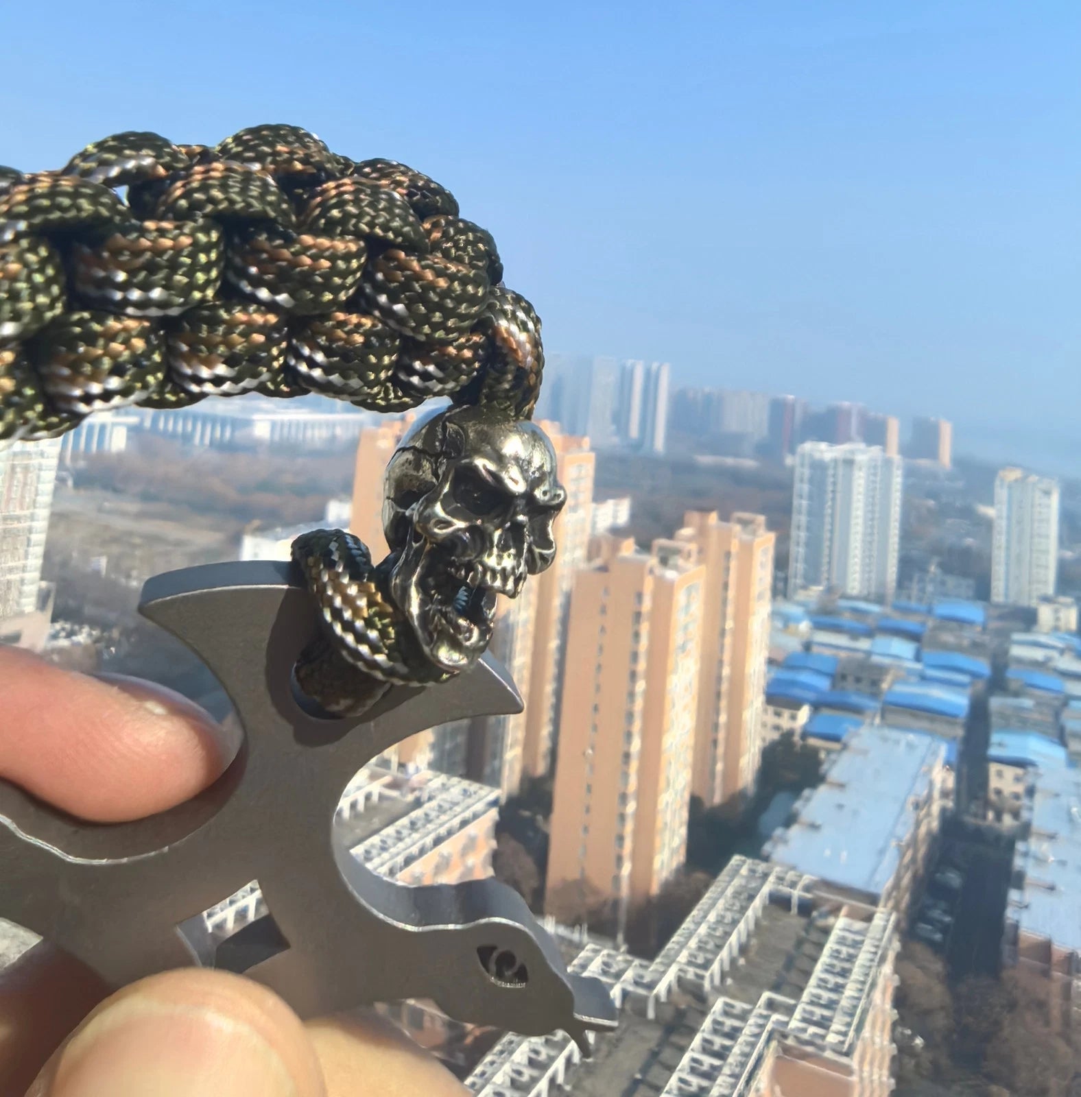 Snake Cross Skull Pendant Titanium Alloy EDC Tool Pendant/Keychain Self-defense 07FC0E-D4 - KOEEK