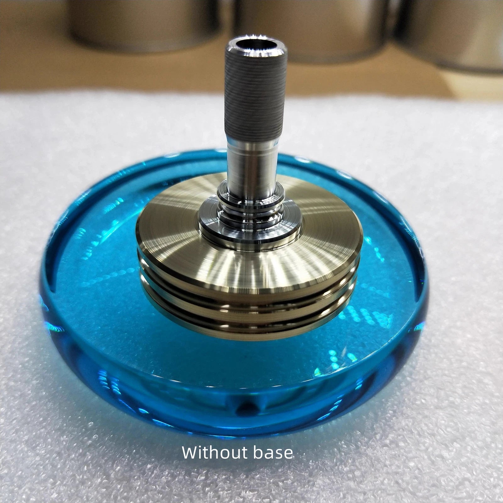 Spinning Top Brass Collar Aluminum Stem Gyroscope Desktop Fidget Toy EDC Gift 07FC0E-D4 - KOEEK