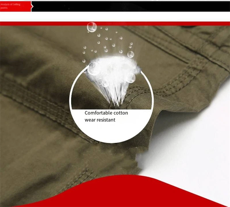 Cargo Pants Multi Pocket Men's Loose Straight Casual Pants Outdoor Pure Cotton 07FC0E-D4 - KOEEK