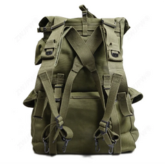 Replica WW2 US M1945 Haversack Military Backpack Combo Set X Strap Canvas Green 07FC0E-D4 - KOEEK
