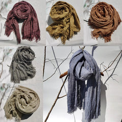 Men Unisex Acrylic Scarves Plain Colors Long Shawl Head Wrap Headscarf Muslim 07FC0E-D4 - KOEEK