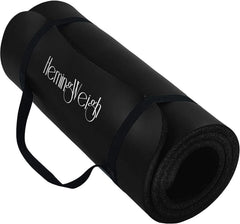 1 Inch Extra Thick Non-Slip Yoga Mat - Exercise Mat for Home Workouts, Black 07FC0E-D4 - KOEEK