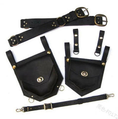 PU Leather 2021 Medieval Warrior Metal Crossbody Leg Bag Cosplay Double Bag 07FC0E-D4 - KOEEK