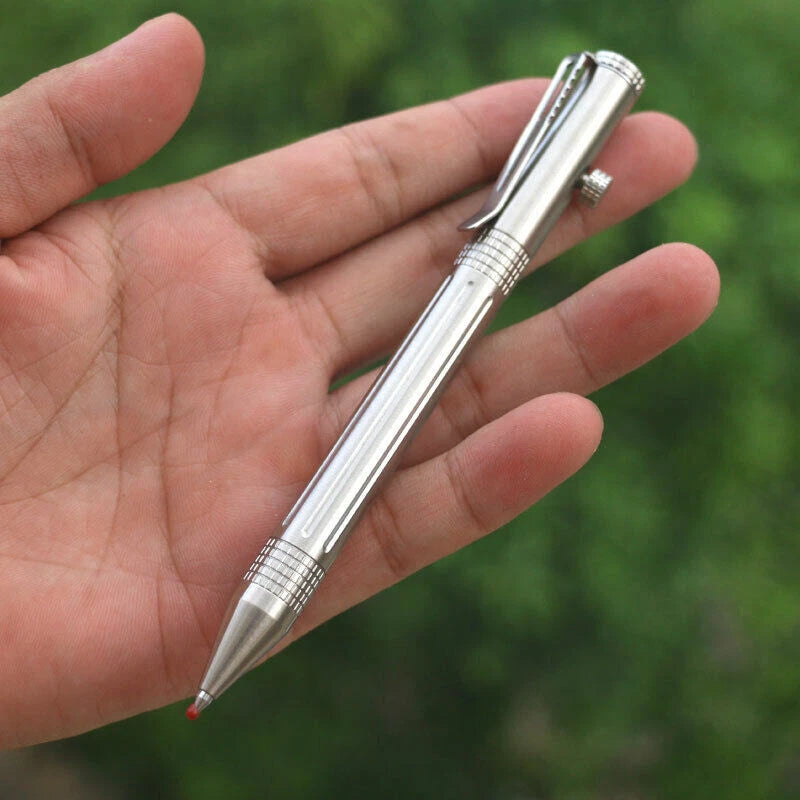 Stainless Steel Pocket Ball Pen Ballpoint Pen Office Signature Pen Outdoor EDC 07FC0E-D4 - KOEEK