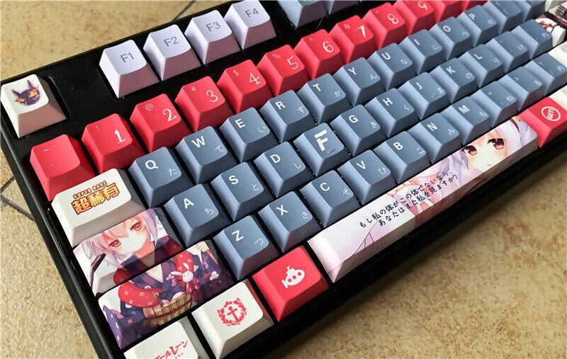 120 Keycaps Azur Lane Uss Laffey Keycap Anime PBT Dye-sub For Cherry MX Keyboard 07FC0E-D4 - KOEEK