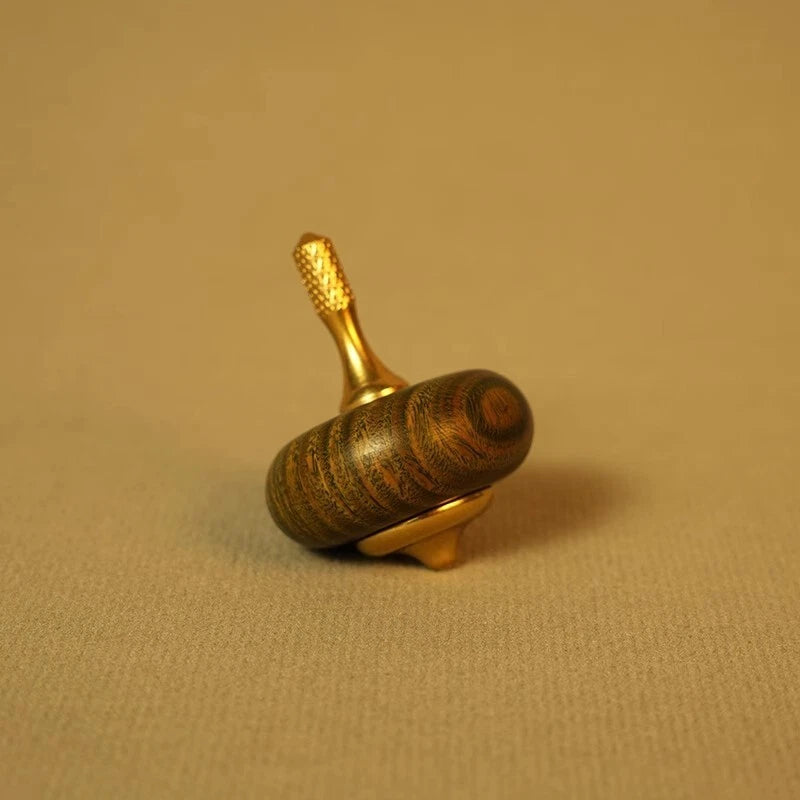 Brass+Wood Hand Twisting Spinning Top Gyro Gyroscope Spinner Men EDC Toy 07FC0E-D4 - KOEEK