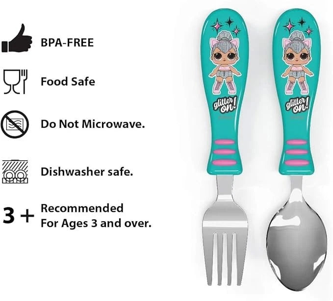 Zak Designs L.O.L. Surprise! Kitty Queen Fork & Spoon Set 2pc Kids ZAK_DESIGNS - KOEEK