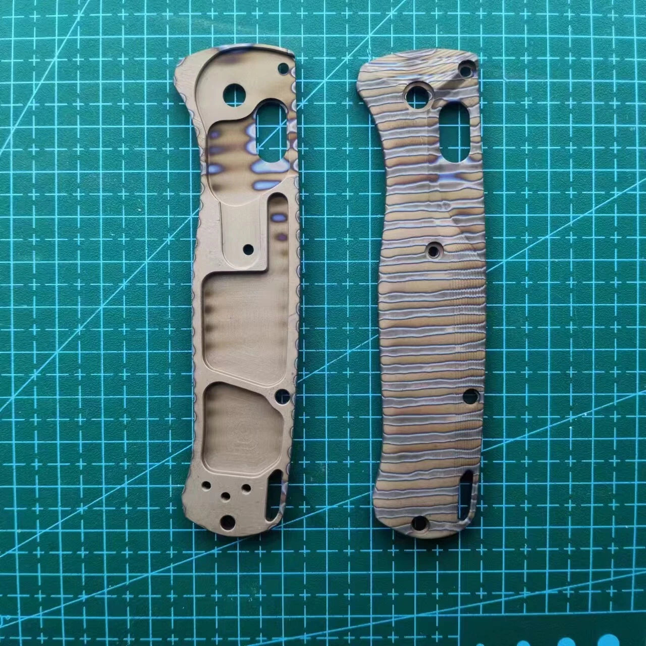 1 Pair Custom Made Titanium Handle Scales for Benchmade Bugout 535 Folding Knife 07FC0E-D4 - KOEEK