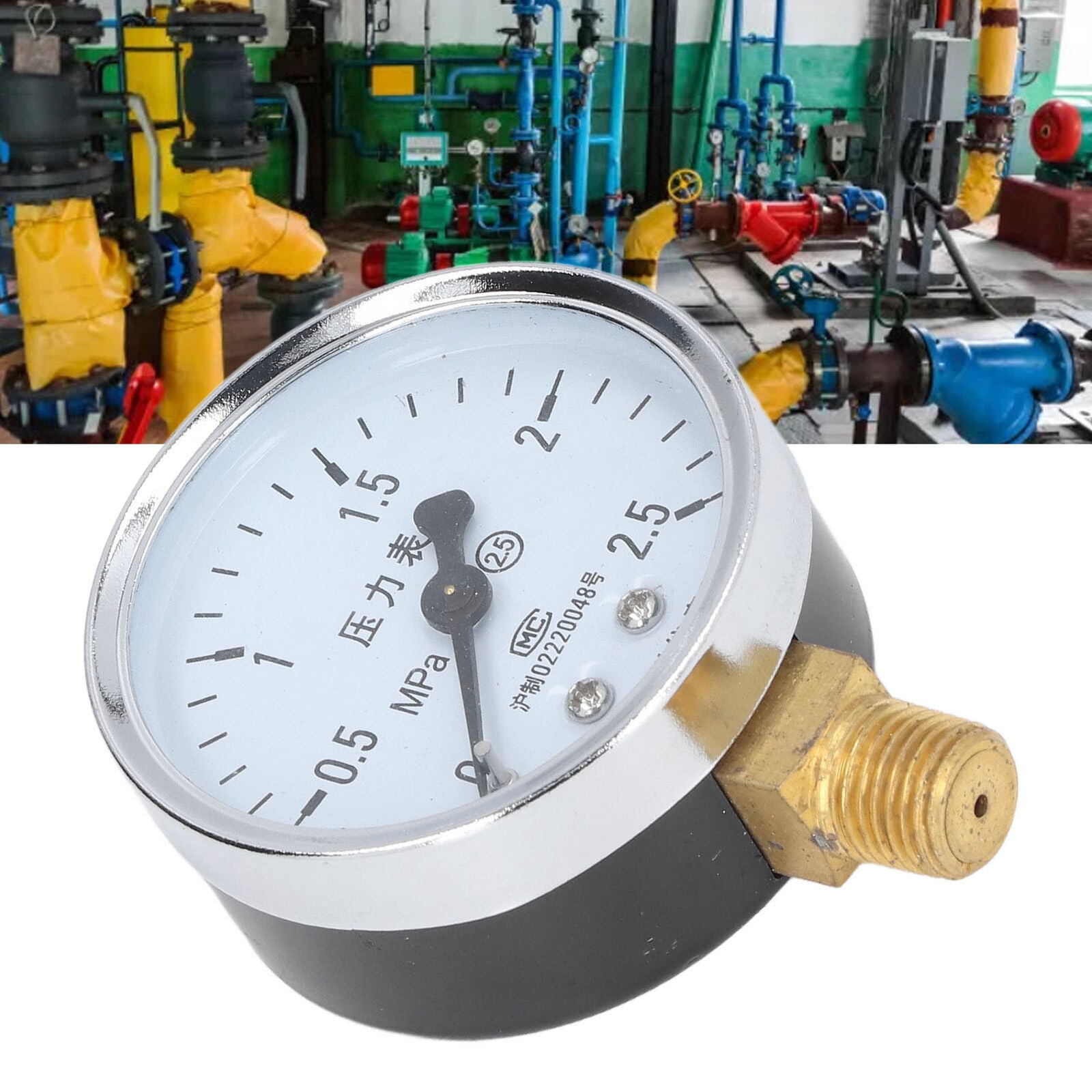 new Pressure Gauge 1/4NPT Transparent Dial Accuracy Level 2.5Pressure Gauge0-2.5Mpa koeek - KOEEK