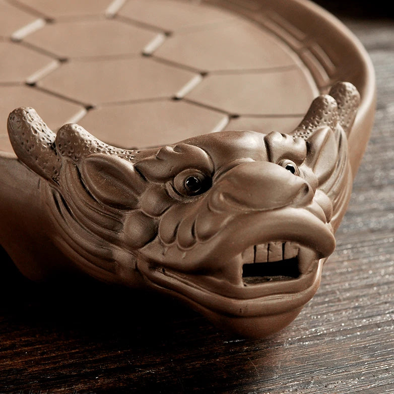 Creative Water Storage Tea Tray Turtle Statue Yixing Purple Clay Holder Plate 07FC0E-D4 - KOEEK