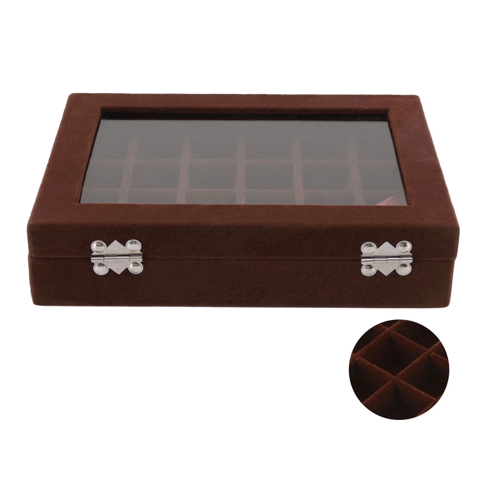 Velvet Jewelry Tray Earrings Ring Storage Box Display Box jewelry organizer box 07FC0E-D4 - KOEEK