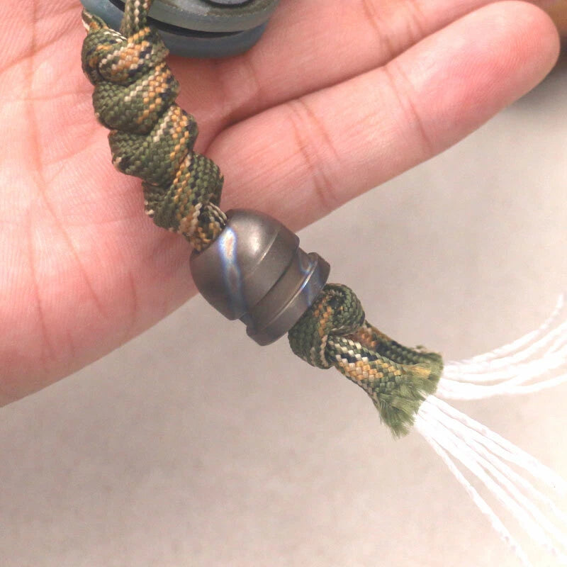 Outdoor Flame TC4 Titanium Ti Key Parachute Cord Bead Pendant Lanyard DZ-ZD9 EDC 07FC0E-D4 - KOEEK