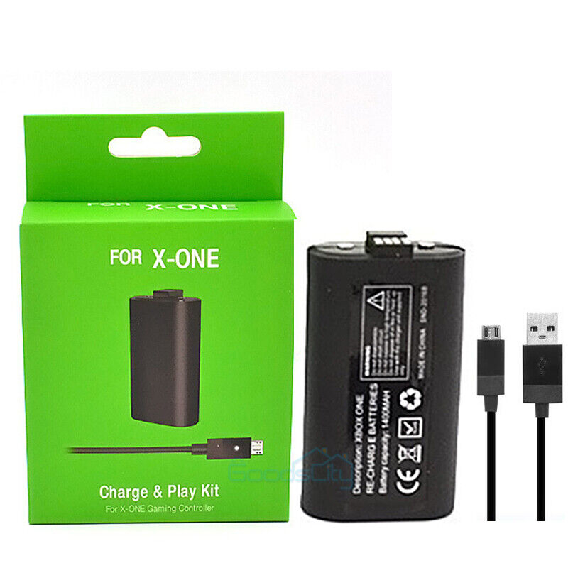 nyt Microsoft Play &amp; Charge Kit til Xbox One genopladeligt batteri 1400mAh