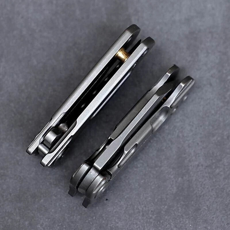 MINI Titanium Keychain Folding Knife D2 Blade pocket EDC Outdoor Camping Tool 07FC0E-D4 - KOEEK