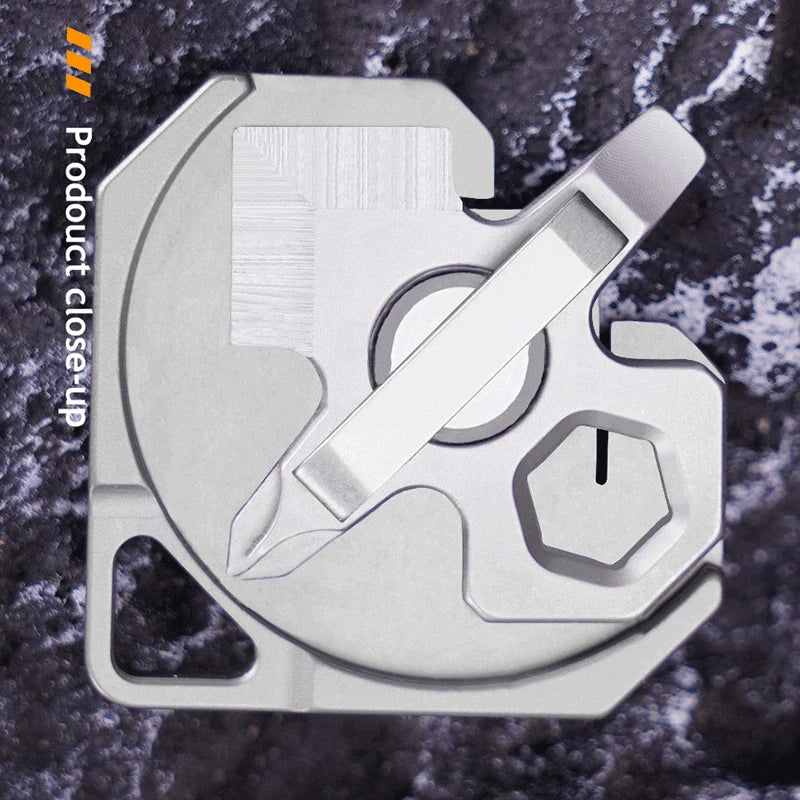 4 IN 1 Titanium Multi Tools Screwdriver Cutter Portable Camping EDC Keychain 07FC0E-D4 - KOEEK