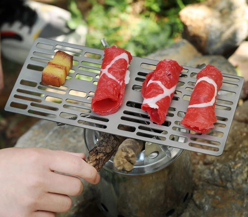 EDC Outdoor Titanium Picnic Barbecue Net Charcoal Grill  Portable Barbecue Board EDC - KOEEK