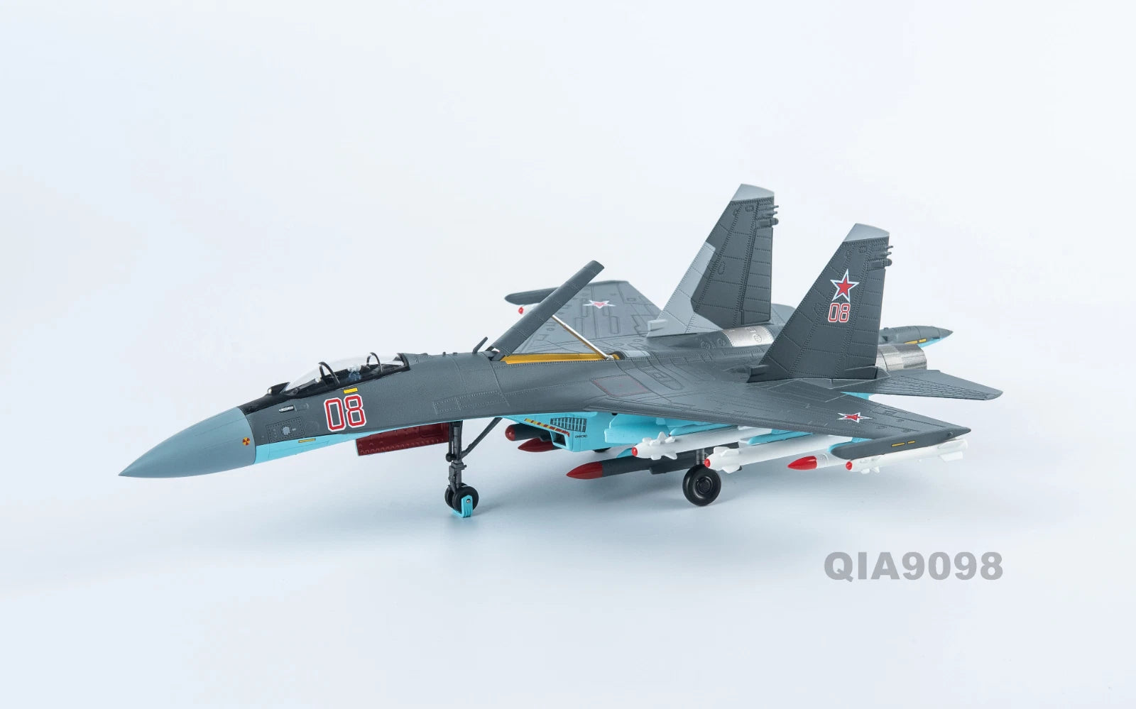 1/72 Scale Russian Sukhoi Su-35 Super Flanker Aircraft Metal Gray Model 07FC0E-D4 - KOEEK