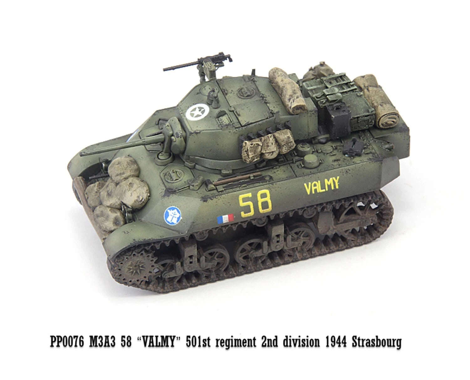 S-Model 1/72 French M3A3 "VALMY" 501st Regiment 2nd division 1944 Finished Model S-MODEL - KOEEK