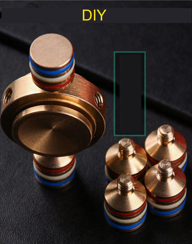 Brass Fidget 6 Point Hand Spinner Finger Gyro Toy EDC Focus Stress Reliever DIY 07FC0E-D4 - KOEEK