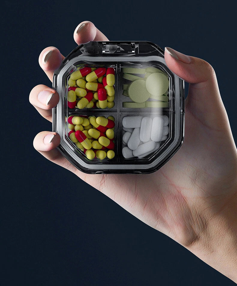 Small pocket Pill Box,Moisture Proof Pill Case,Daily Portable Medicine Box 07FC0E-D4 - KOEEK