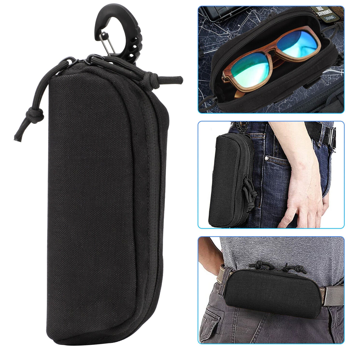Tactical Molle Eyeglasses Shockproof Box Protective Sunglasses Case Portable Bag