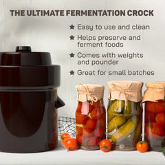 1/2 Gallon Fermented Crock-Pot - Sauerkraut Crock-Pot with Lid and Weights 07FC0E-D4 - KOEEK