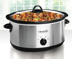 7-Quart Oval Manual Slow Cooker, Stainless Steel Multifunctional Cookware 07FC0E-D4 - KOEEK