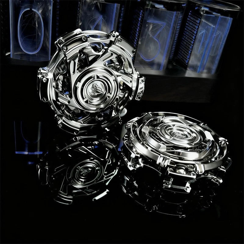 Novelty Stainless Steel EDC Hand Spinner Fun Fidget Spinner Fidget Toys Gift 07FC0E-D4 - KOEEK