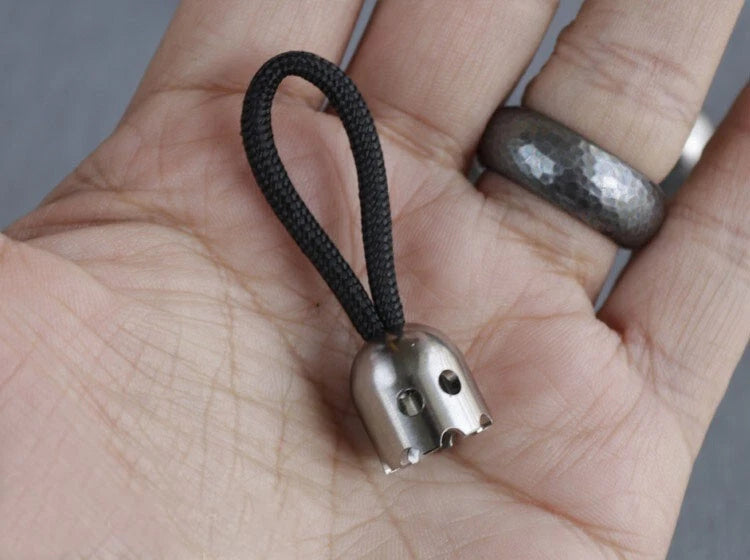 EDC Titanium Alloy Knife Lanyard Bead Paracord Keychain Pendant Zip Pull DIY 07FC0E-D4 - KOEEK