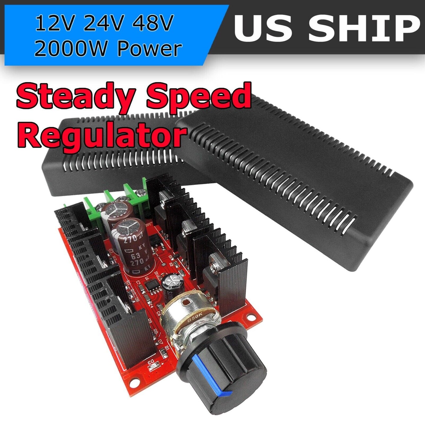 10-50V 40A DC Motor Speed Control PWM HHO RC Controller 12V 24V 48V 2000W MAX