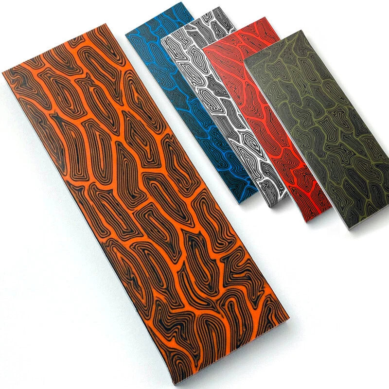 2pcs G10 Knife Handle Material Blanks Scales Composite Damascus Pattern DIY EDC 07FC0E-D4 - KOEEK