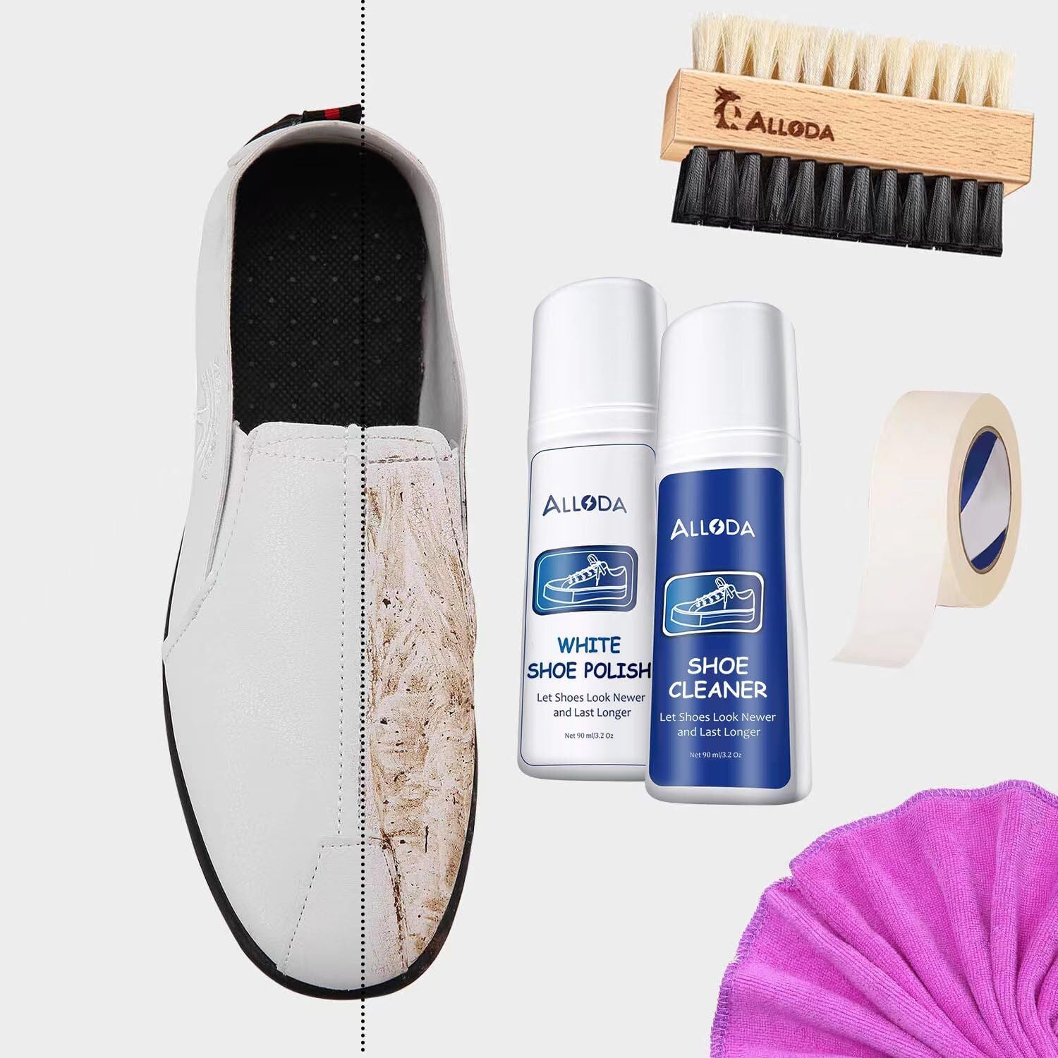 new Shoe Cleaner+Shoe Whitener, Sneaker Cleaner, Brush-Shoe Cleaning Kit 07FC0E-D4 - KOEEK