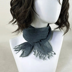 Unisex Narrow Slender Flax Linen Tassel Scarf Neckerchief Shawl Thin Bandana 07FC0E-D4 - KOEEK