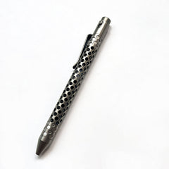 TC4 Titanium Pocket Double Locked Ball Pen Lightweight Hollowed Design EDC Pen 07FC0E-D4 - KOEEK