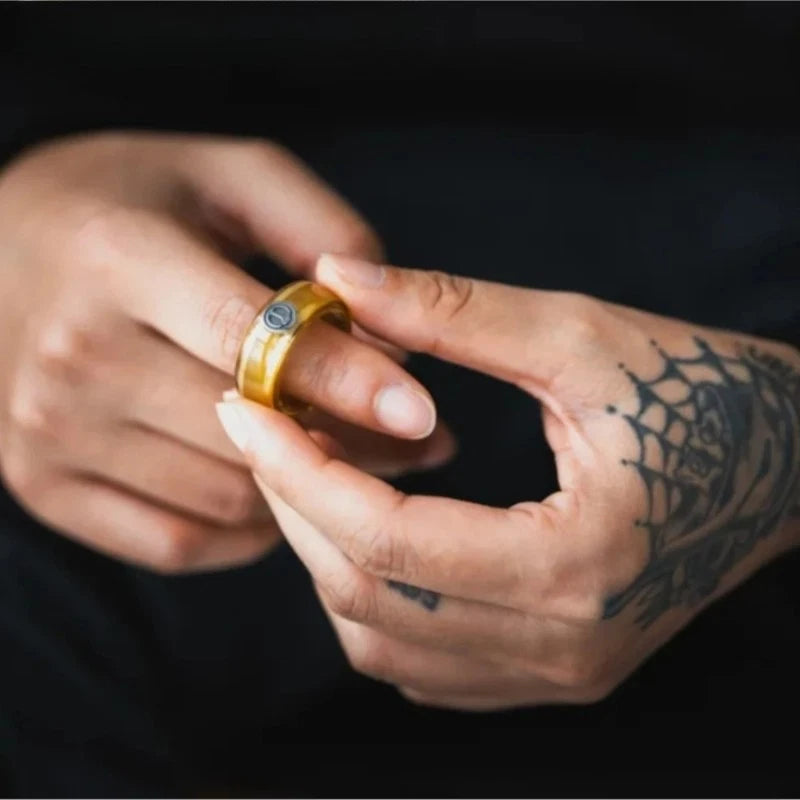 LAUTIE Titanium Zirconium Alloy 17mm/18.5mm/20mm Mechanic-I Fidget Ring EDC Gift 07FC0E-D4 - KOEEK