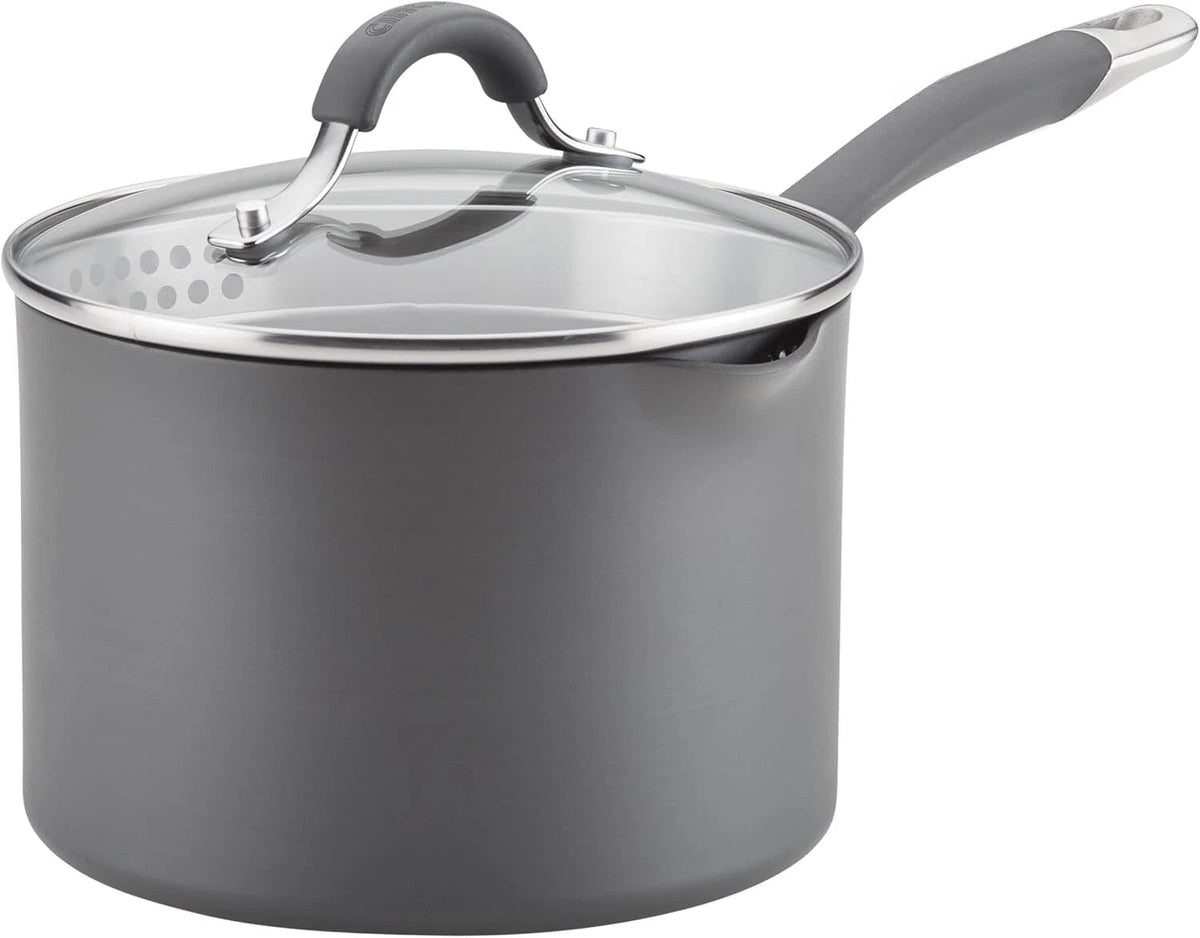 Hard Anodized Nonstick, 3-Quart, Gray 07FC0E-D4 - KOEEK